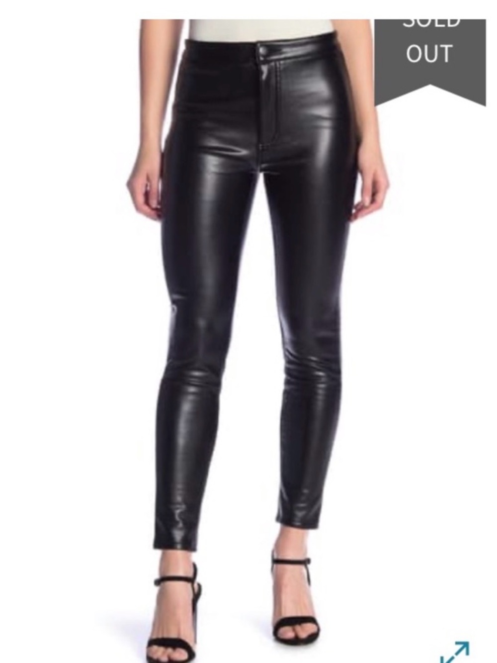 (27) Ashley Mason Pants Women’s Black Faux Leather Skinny  FLEECE LINED